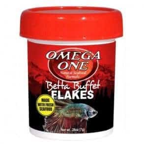 Omega One Betta Buffet Flakes Alimento para peces, 0.28 oz.