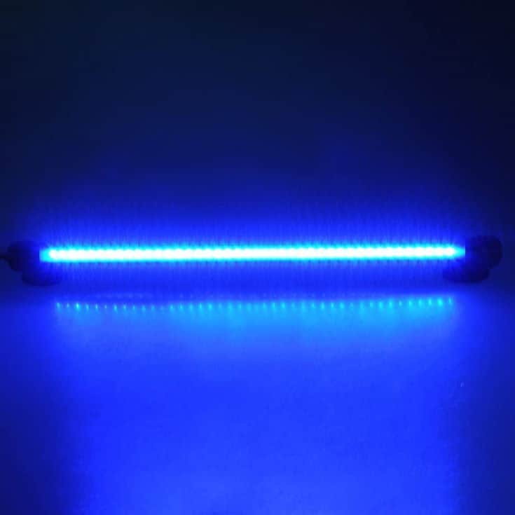 Luz LED para acuario MingDak, luz para pecera, luz bajo el agua, luces de cristal sumergibles, luz blanca / luz azul