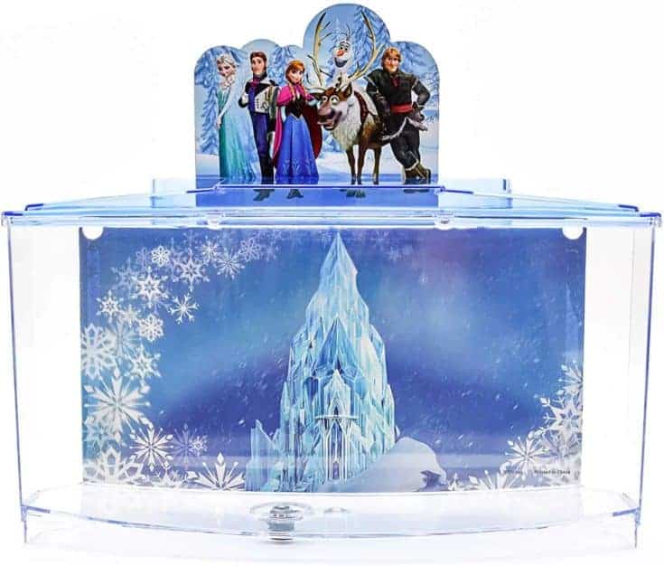 Penn-Plax, el tanque Betta temático Frozen de Disney con licencia oficial de Perfect for Betta Fish, ¡este pequeño tanque es perfecto para los fanáticos de Frozen!  Tanque pequeño de 0,7 galones (FZR108), azul